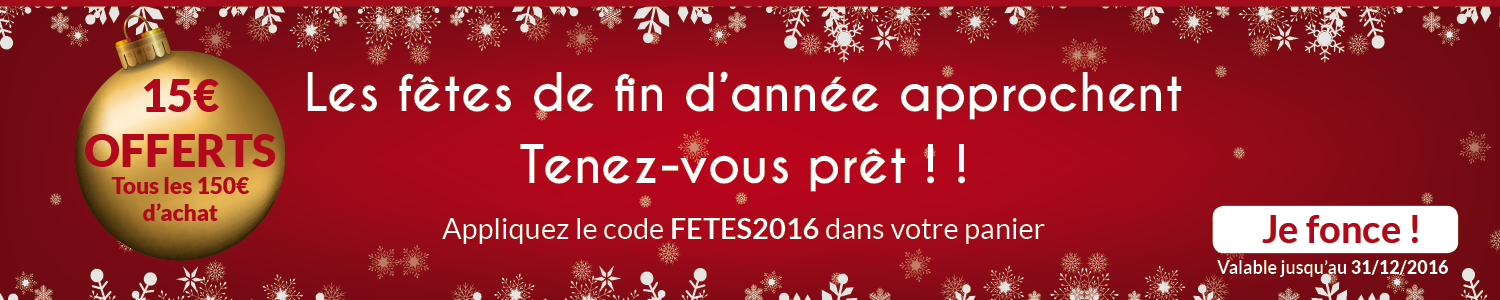 Fêtes de fin d'année : 15€ offerts tous les 150€ d'achat !