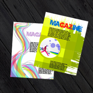 four coloured booklets, brochures overlapping to show brochure printing from £89