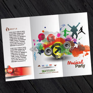 Folded Leaflet Printing and Design, an open graphic designed folded leaflet, folded leaflet printing from £35