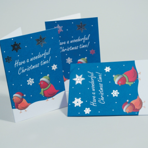 350gsm Uncoated Foiled Christmas Cards