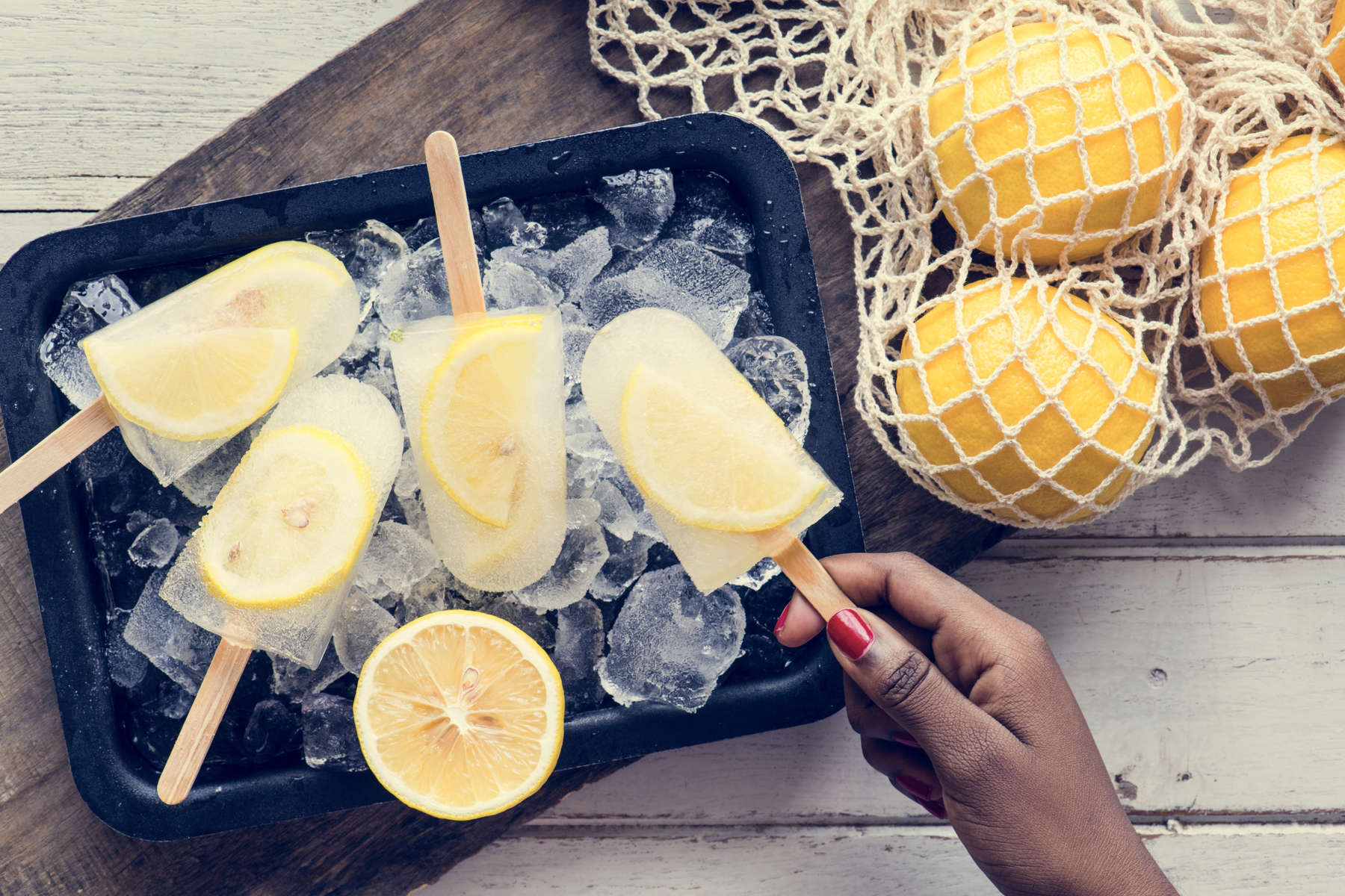 Homemade fresh lemon and citrus posicles