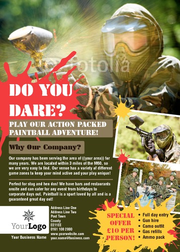 Paintball A6 Flyers by Rebecca Doherty