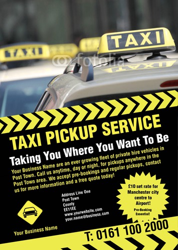 Taxi A5 Flyers by Rebecca Doherty