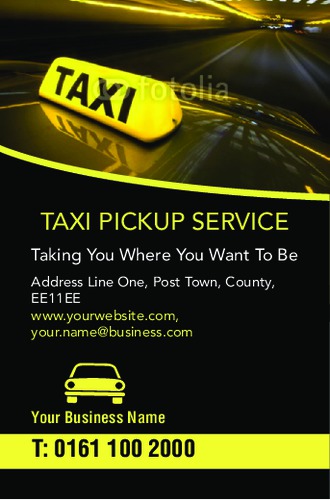 Taxi Business Card  by Rebecca Doherty