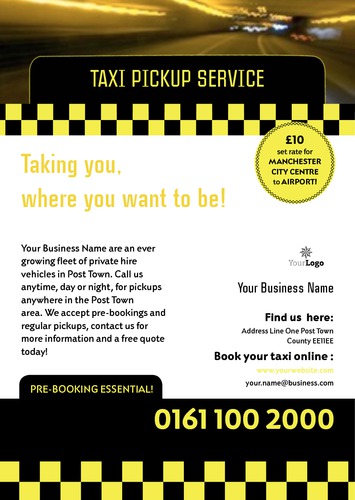 Taxi A5 Flyers by C V