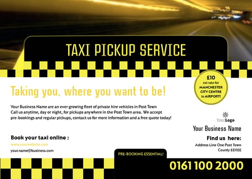 Taxi A5 Flyers by C V