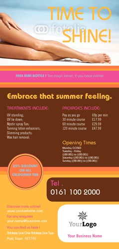Tanning Salon 1/3rd A4 Flyers by C V