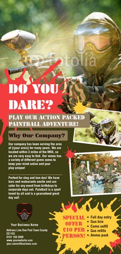 Paintball 1/3rd A4 Leaflets by Rebecca Doherty
