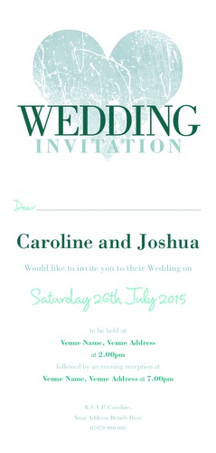  1/3rd A4 Invitations by Christopher Heath