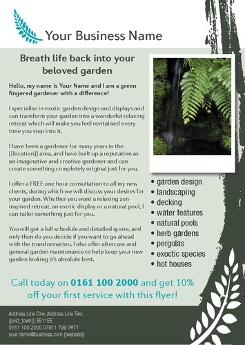 Garden Maintenance A5 Flyers by Ashley Moore