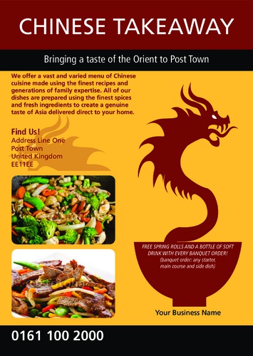 Chinese Takeaway A4 Leaflets by Edward Mark  Power