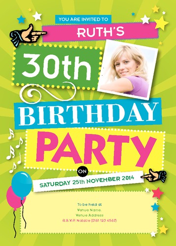 Birthday Party A6 Invitations by Christopher Heath