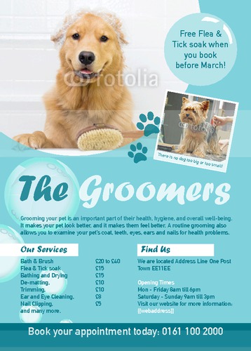 Dog Groomers A6 Flyers by Ro Do
