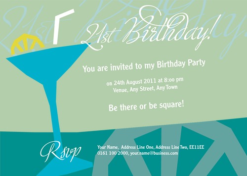 Cocktail Bar A5 Invitations by Alan Gunning