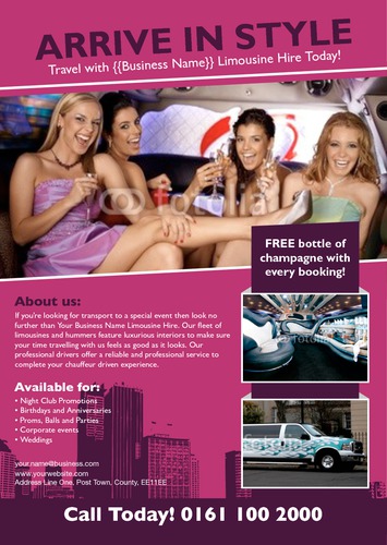 Taxi Hire A5 Flyers by Ro Do