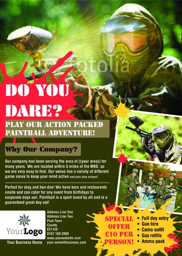 Paintball A3 Flyers by Rebecca Doherty