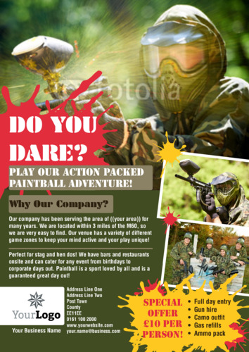 Paintball A5 Flyers by Rebecca Doherty