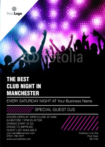 Clubs A6 Flyers by Rebecca Doherty