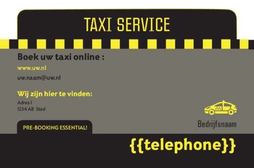 Taxi Visitekaartje  voor C V