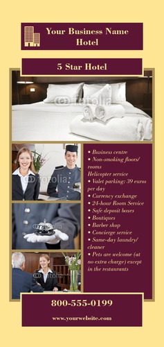Hotel 4" x 9" Rack Card by TemplateCloud.com