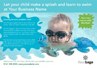 Swimming Lessons A5 Flyers by Templatecloud 