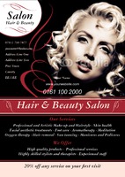 Beauty Salon A4 Leaflets by Templatecloud 