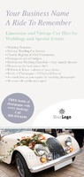 Car Hire 4" x 9" Rack Card by Templatecloud 