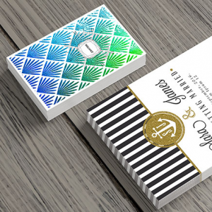 16PT Business Cards + Akuafoil + Spot UV Front